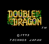 Double Dragon title screen for Sega Game Gear